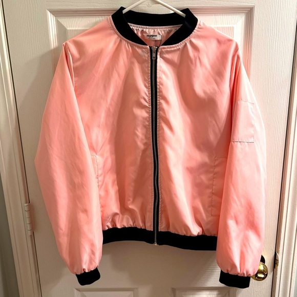 Women’s Pink Bomber Jacket Size Large - Picture 1 of 7